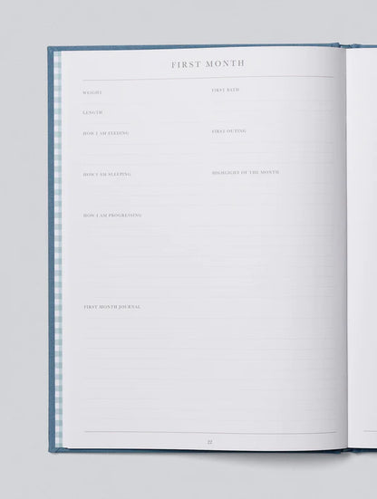 Birth To Five Years Baby Journal - Blue