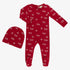 Bamboo Footie And Hat - Strawberry