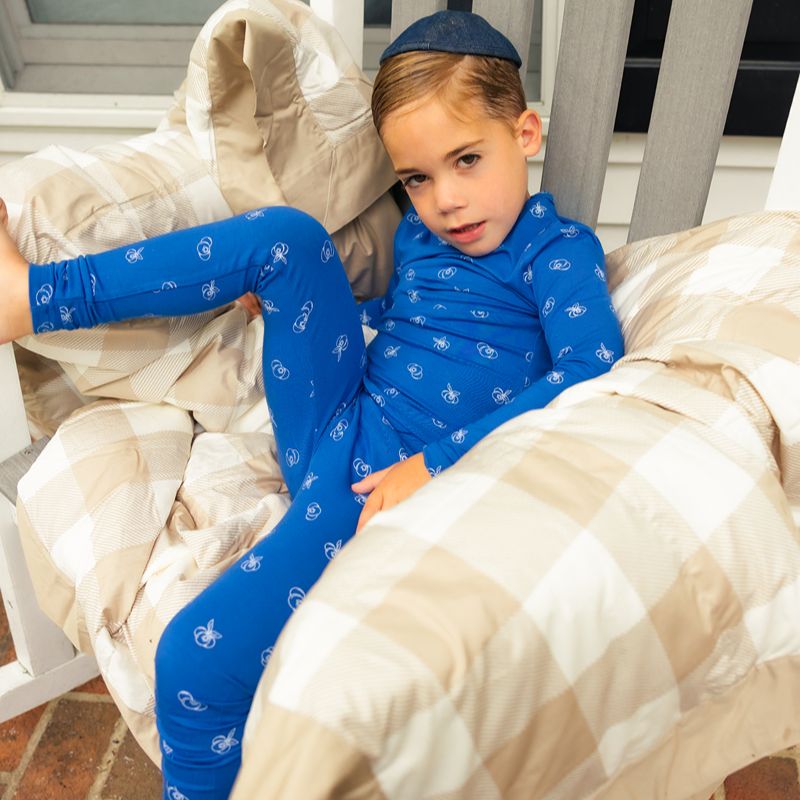 Bamboo Allover Print Pajamas - Blueberry