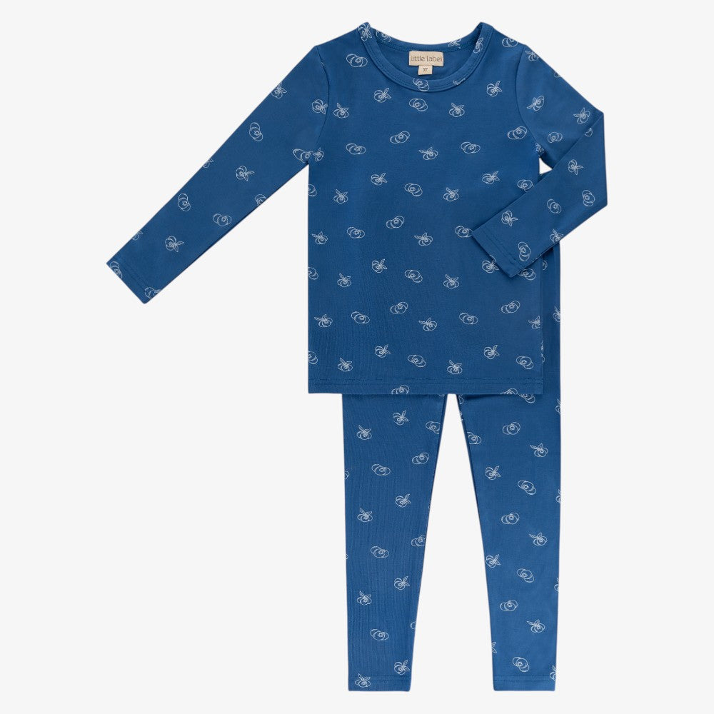 Bamboo Allover Print Pajamas - Blueberry