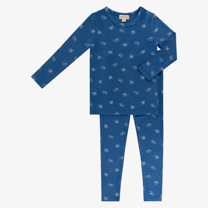 Bamboo Allover Print Pajamas - Blueberry