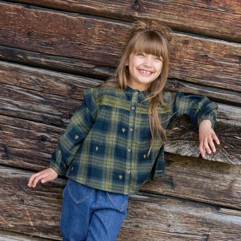 Plaid Blouse - Black Multi