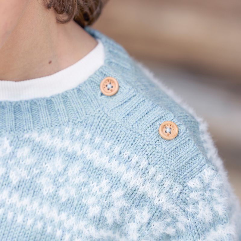 Printed Design Sweater - Blue