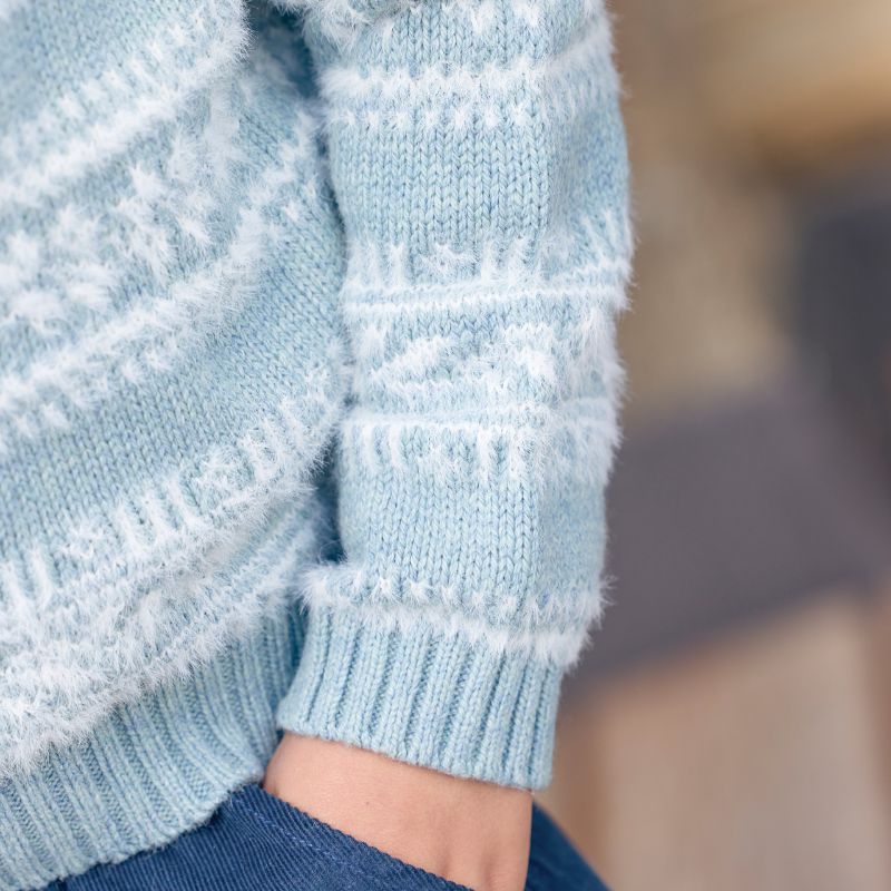 Printed Design Sweater - Blue
