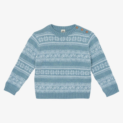 Printed Design Sweater - Blue