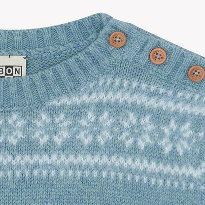 Printed Design Sweater - Blue