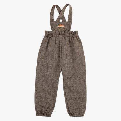 Bird Embroidered Romper - Brown