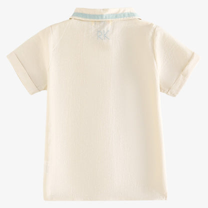 Bennet Collar Shirt - Blue Green &amp; Cream