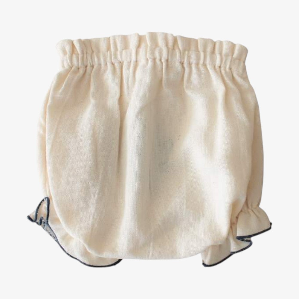 Embroidered Blouse And Blooemr - Ecru