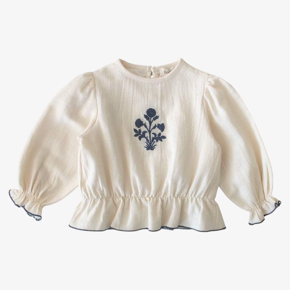 Embroidered Blouse And Blooemr - Ecru