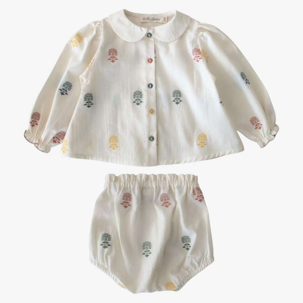 Embroidered Blouse And Blooemr - Multi