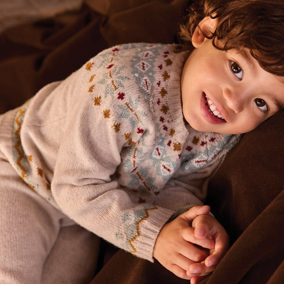 Knit Cardigan And Leggings - Scone