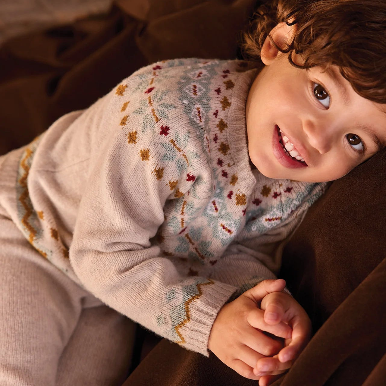Knit Cardigan And Leggings - Scone