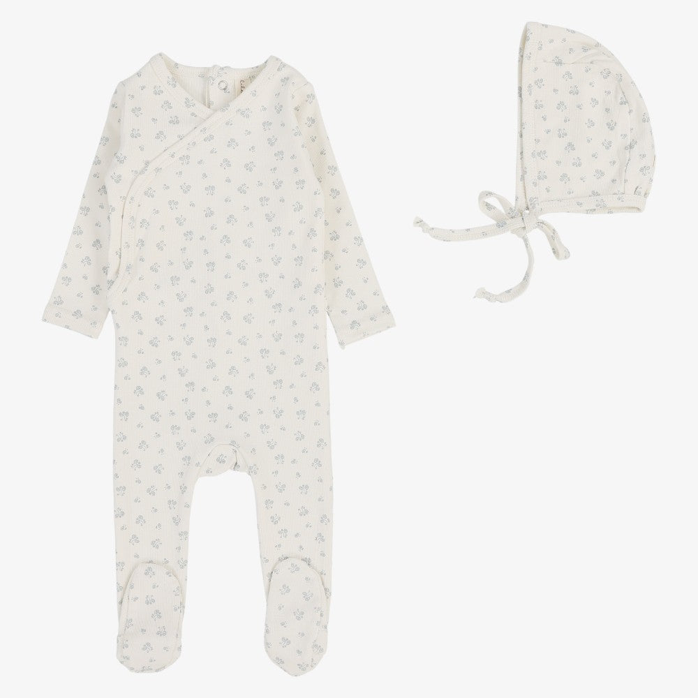 Bud Footie And Hat - Cream &amp; Blue