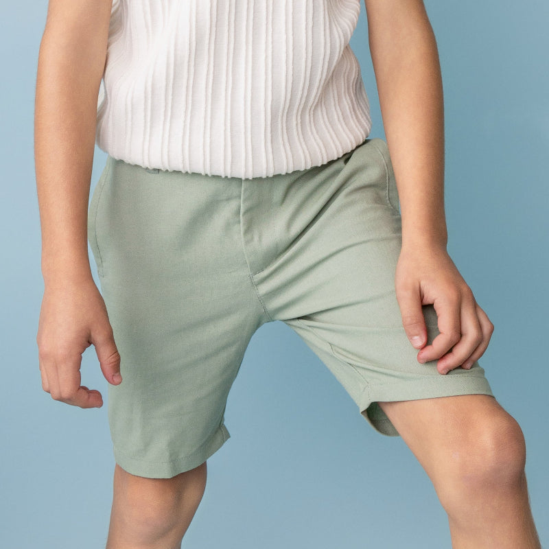 Linen Bermuda - Green