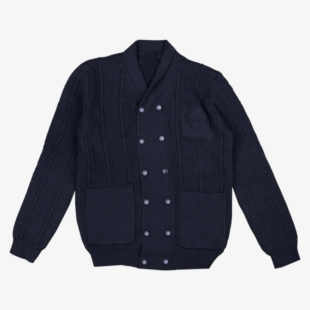 Cable Cardigan - Navy