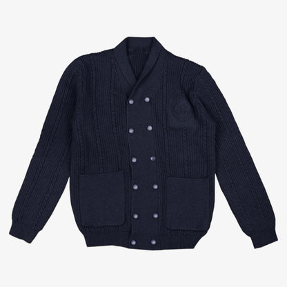 Cable Cardigan - Navy
