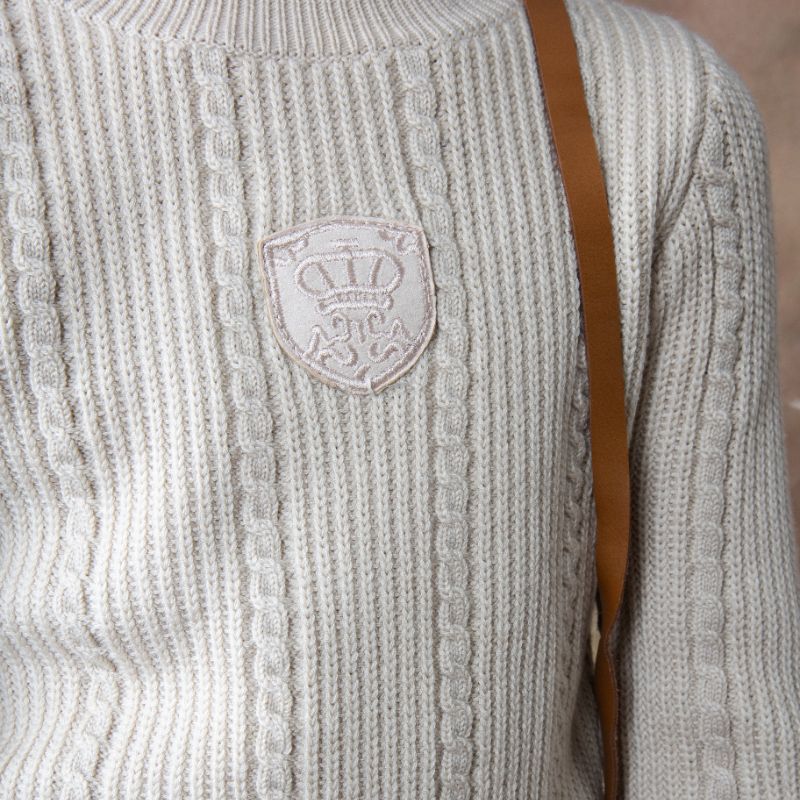 Mock Neck Logo Sweater - Ivory