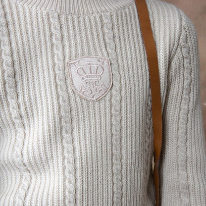 Mock Neck Logo Sweater - Ivory