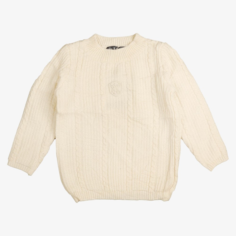 Mock Neck Logo Sweater - Ivory