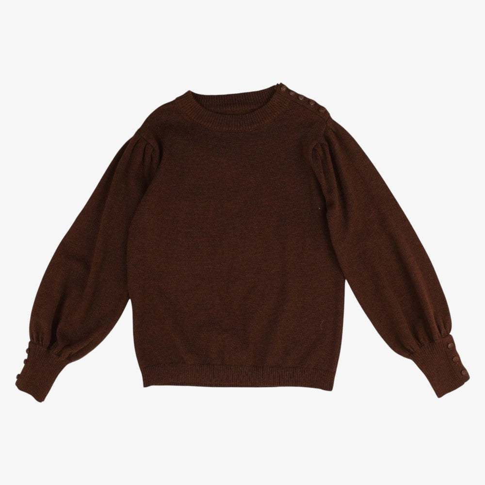 Mock Neck Sweater - Brown