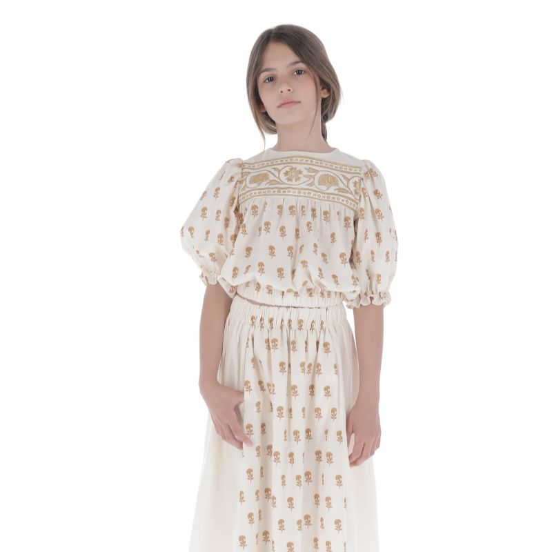 Carnation Blouse - Ecru/multi