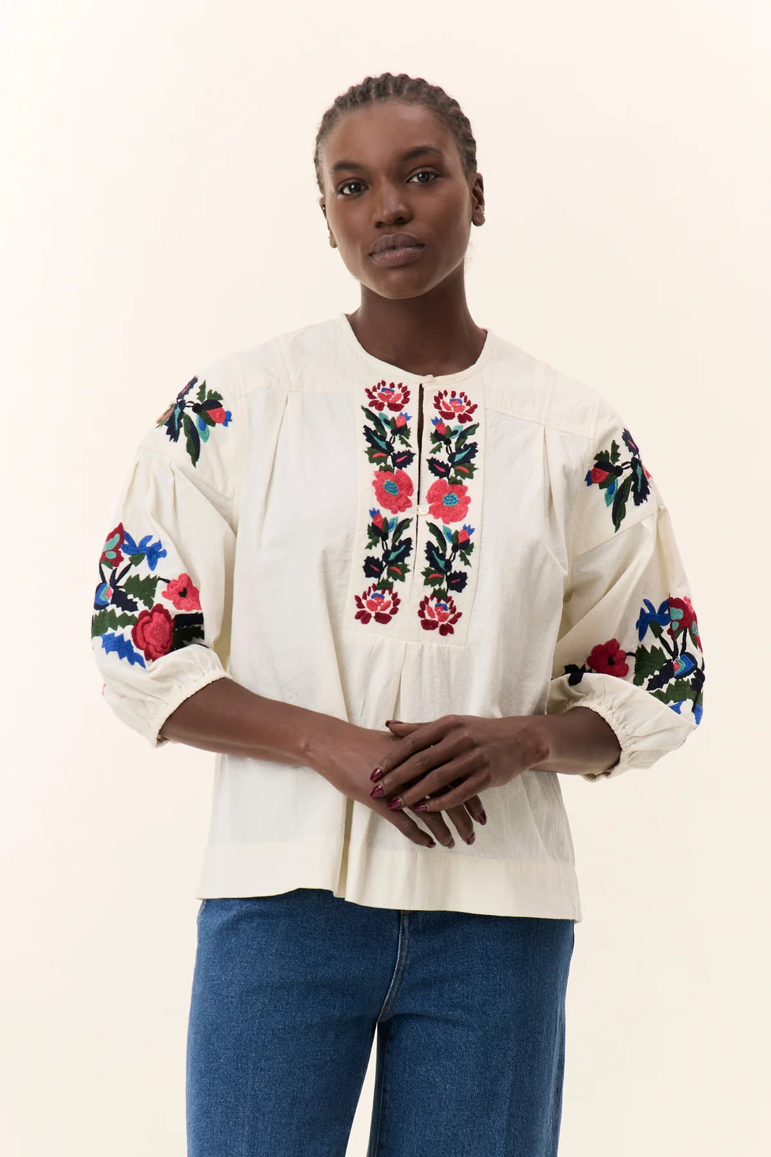 Cacia Embroidered Shirt - Off White