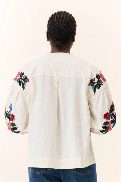 Cacia Embroidered Shirt - Off White
