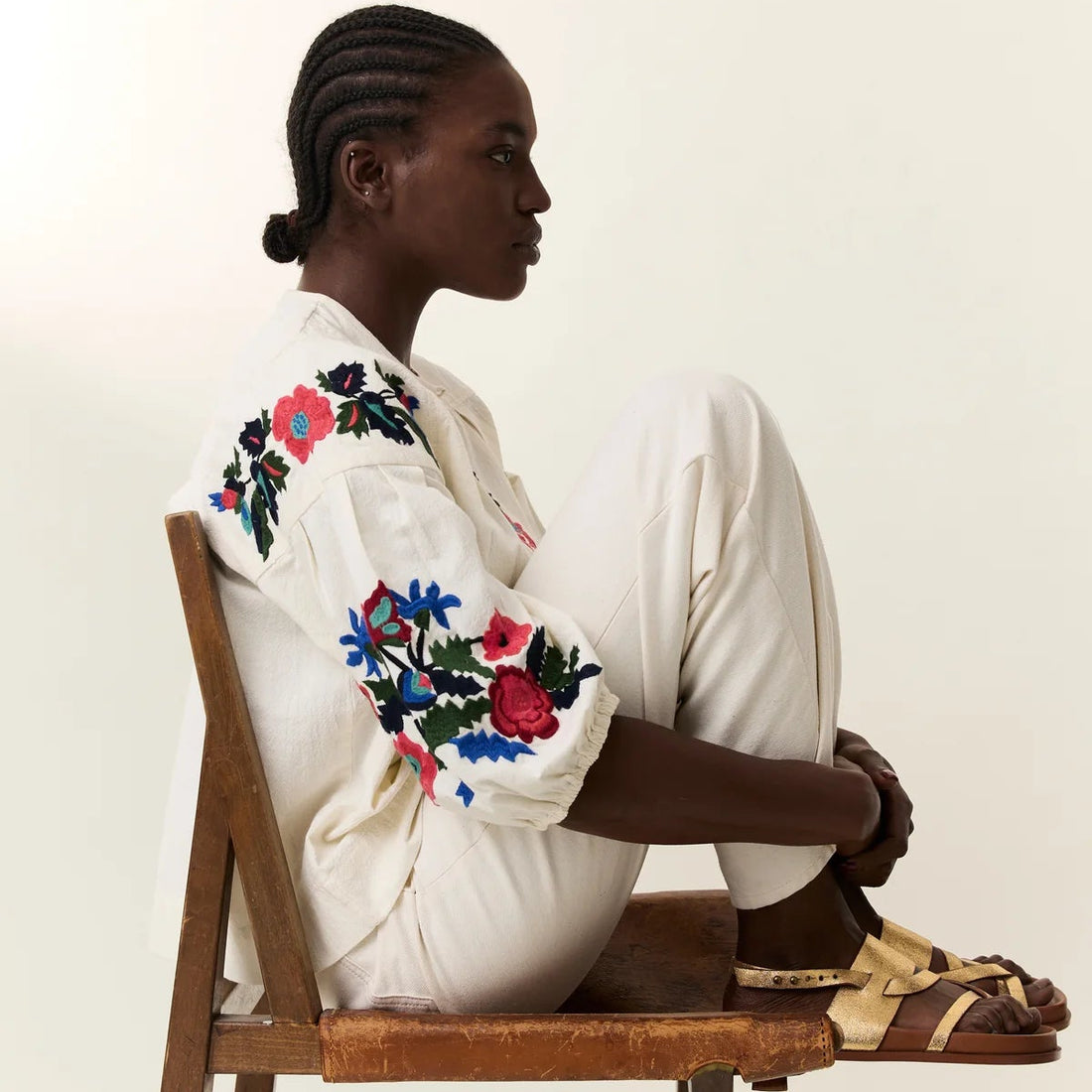 Cacia Embroidered Shirt - Off White