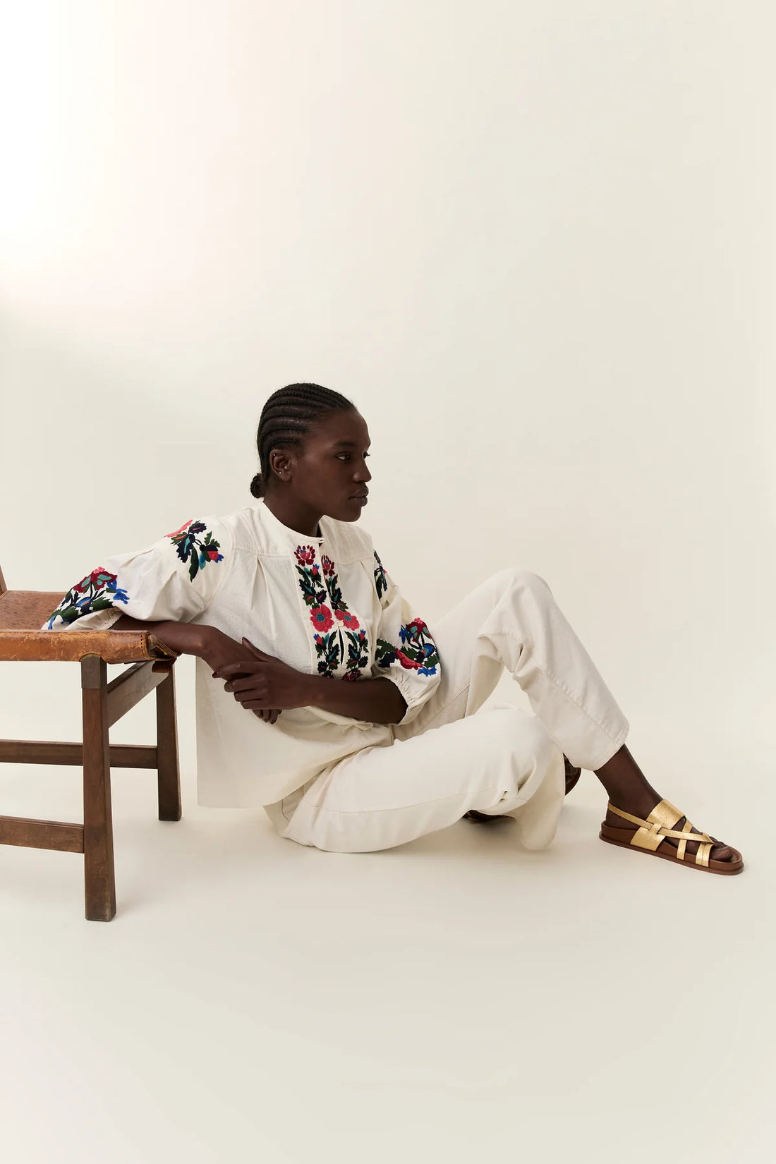 Cacia Embroidered Shirt - Off White