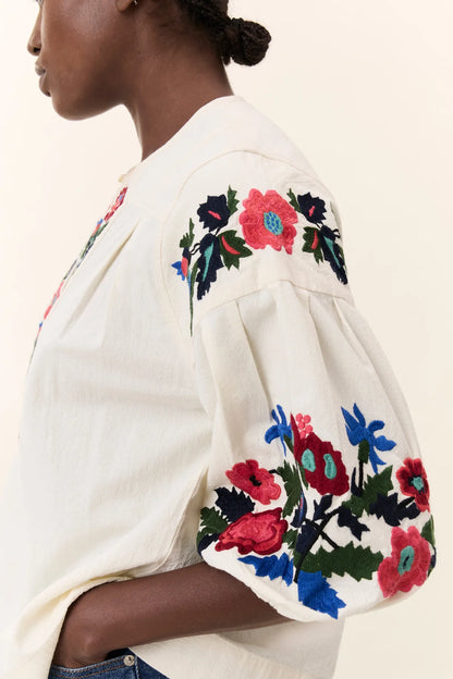 Cacia Embroidered Shirt - Off White