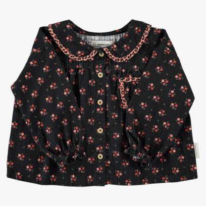 Peter Pan Flower Shirt - Black