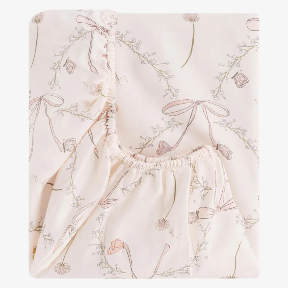 Crib Sheet - Bows+butterflies