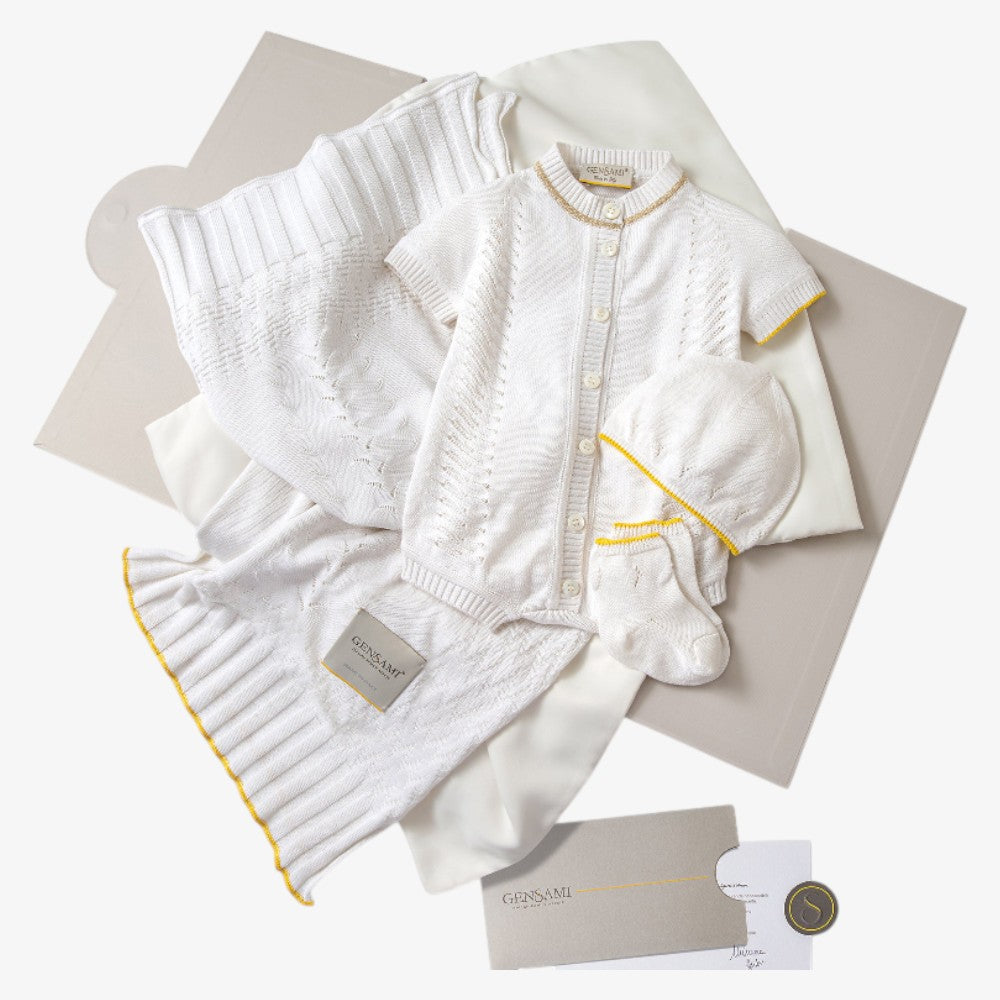 Romper + Hat + Socks+ Blanket - Off White