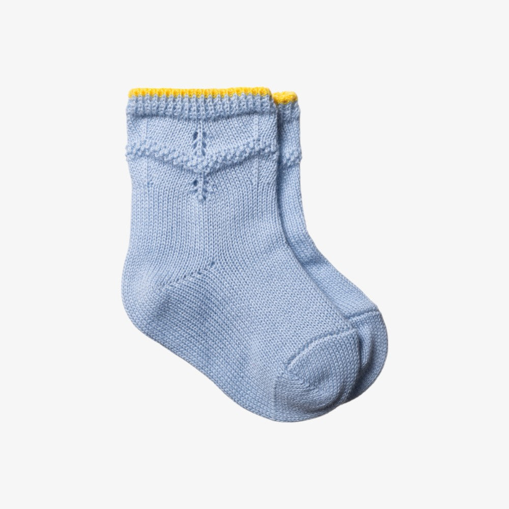 Zigzag Hat And Socks - Silver Blue