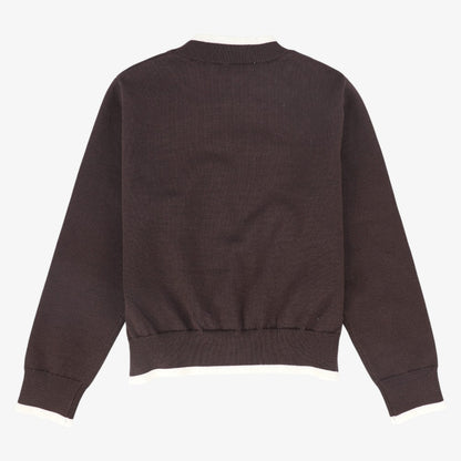 Trim Border Sweater - Brown