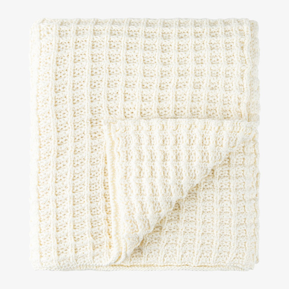 Waffle Knit Blankets - Cream