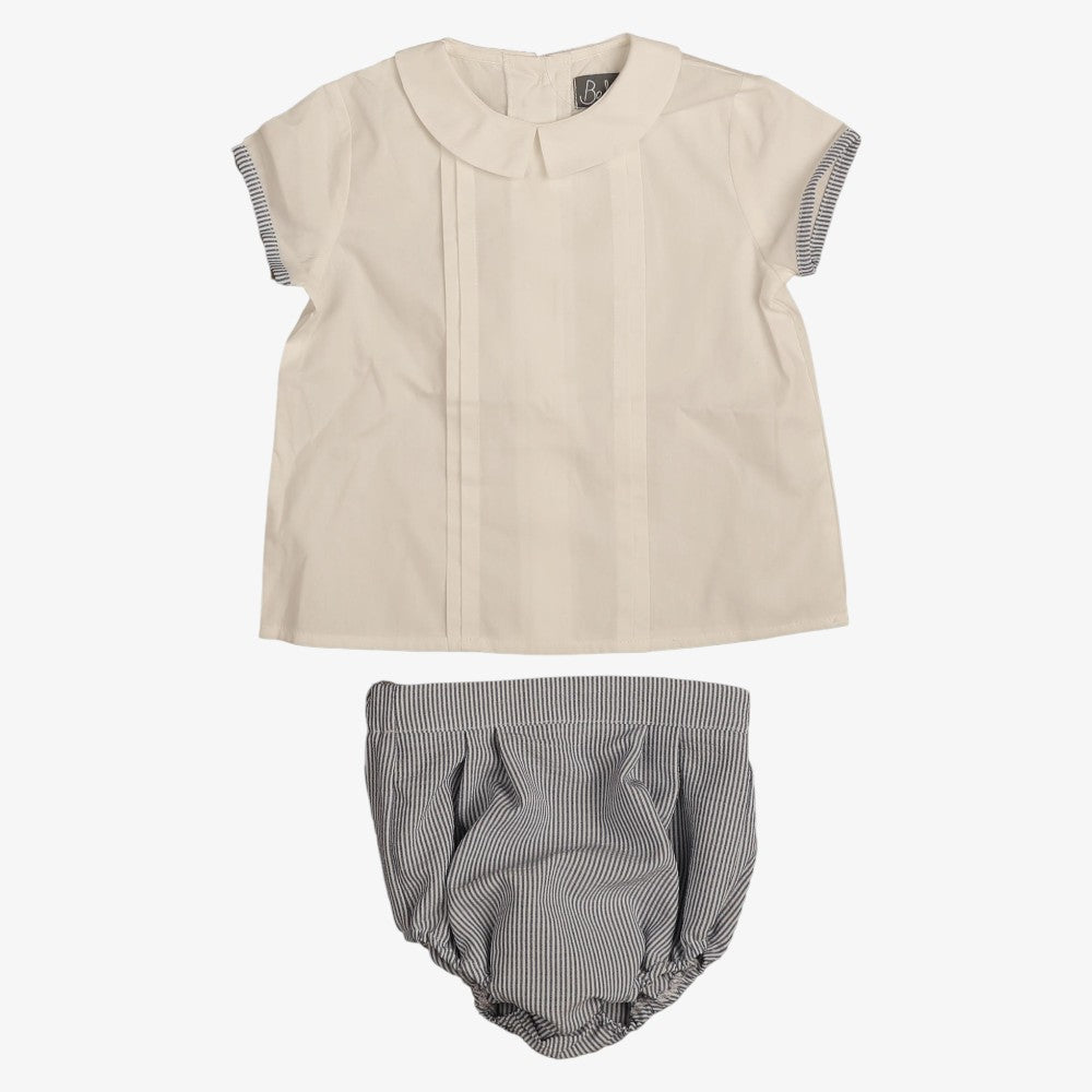 Contrast Shirt And Bloomer - Navy