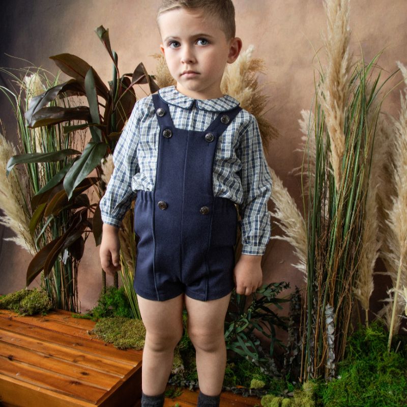 Plaid Peter Pan Shirt - Navy