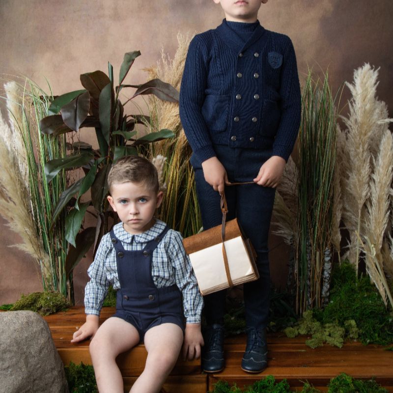 Plaid Peter Pan Shirt - Navy