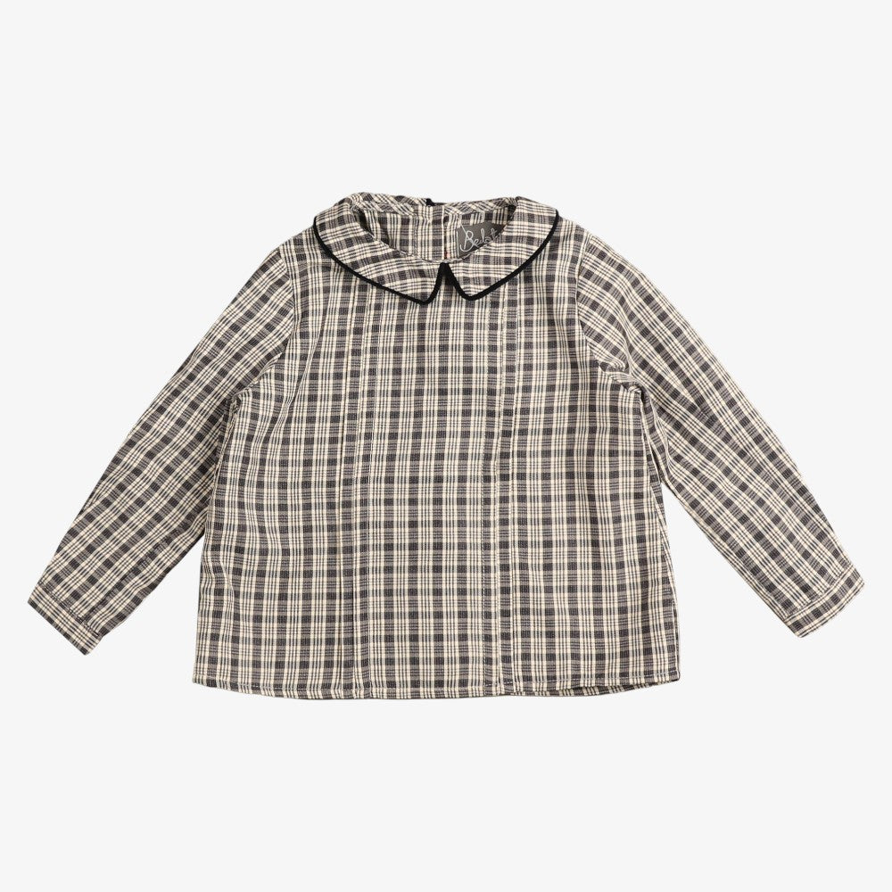 Plaid Peter Pan Shirt - Navy