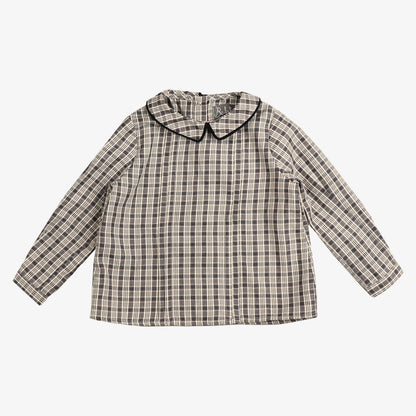 Plaid Peter Pan Shirt - Navy