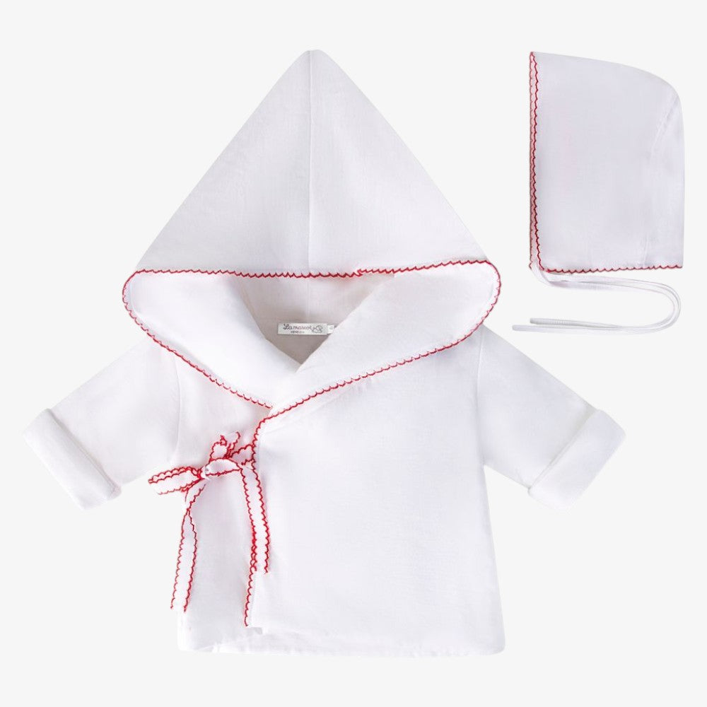 Jacket And Bonnet - White &amp; Red