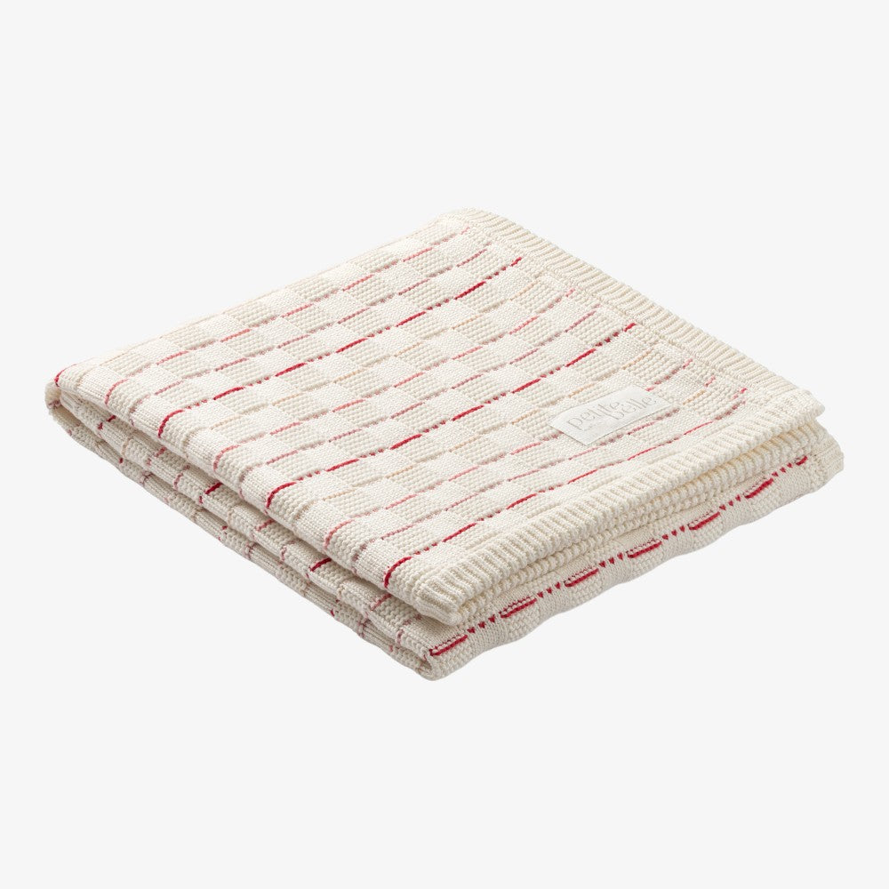 Petite Belle Weave Knit Blanket - Ruby Blush