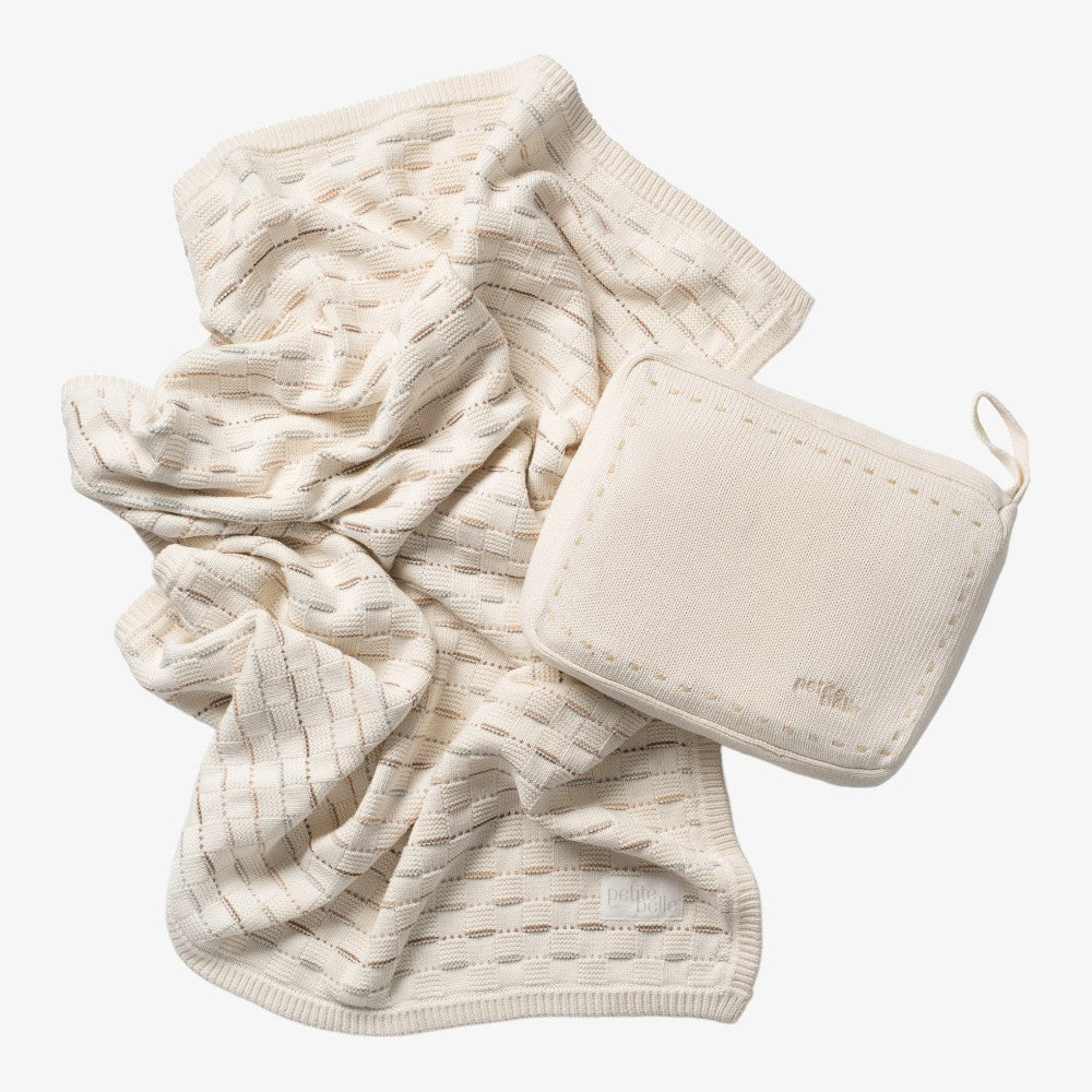 Petite Belle Weave Knit Blanket - Sand