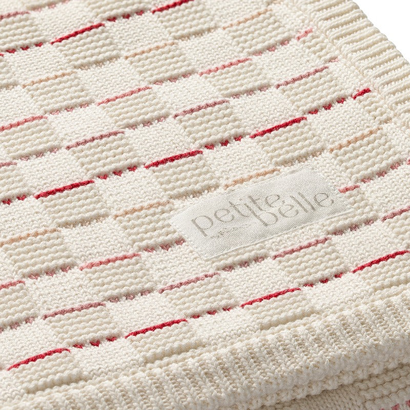 Weave Knit Blanket - Ruby Blush