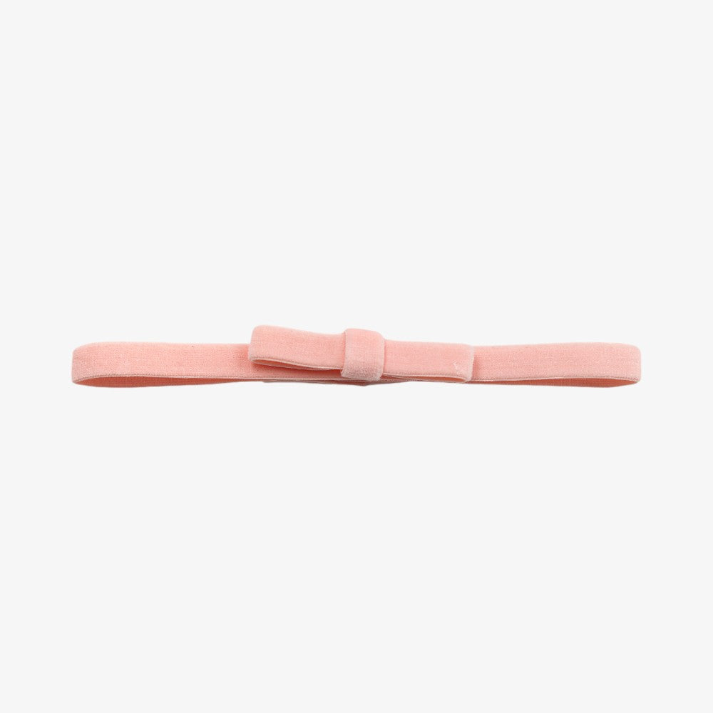 Velvet Baby Headband - Baby Pink