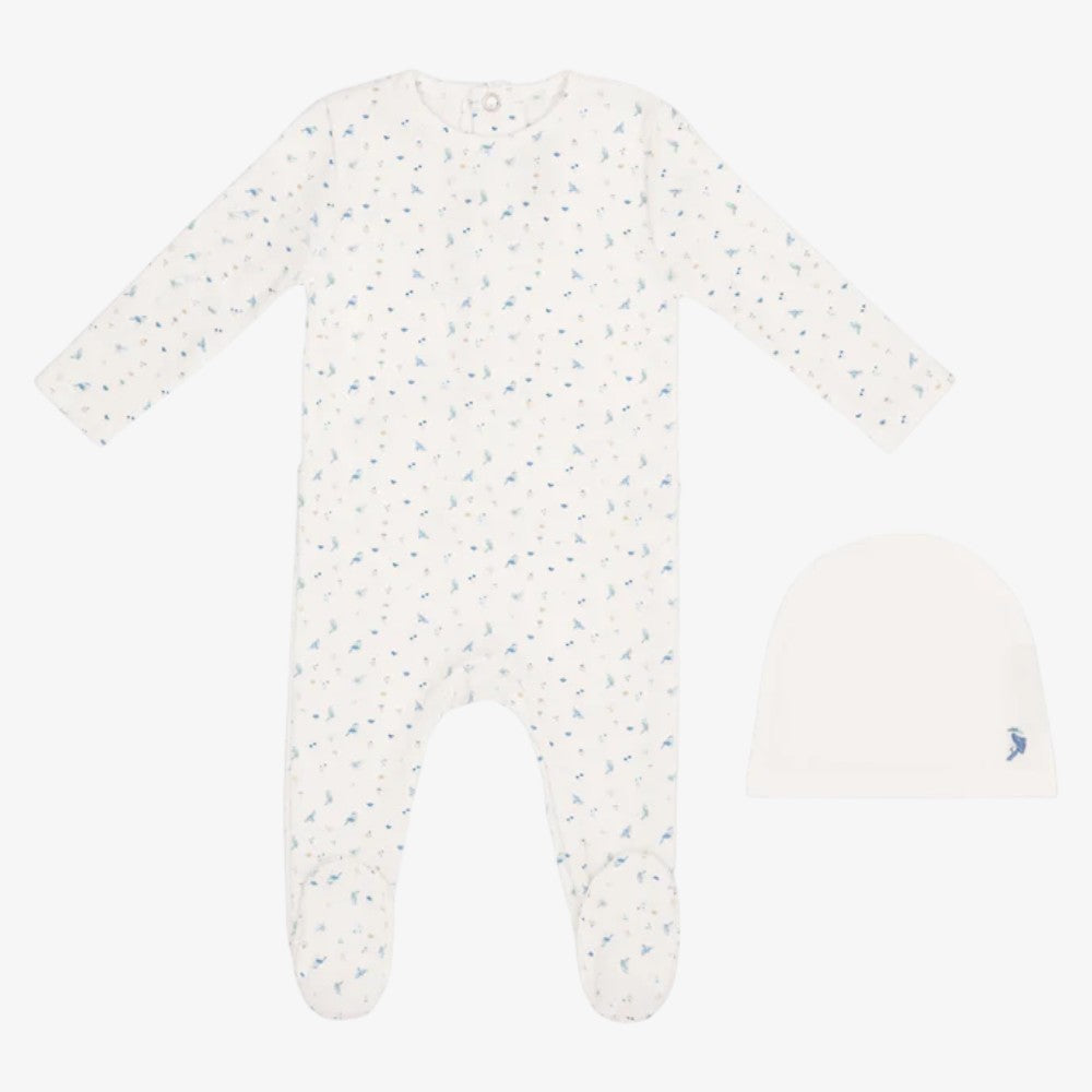 Bird Footie And Hat - White