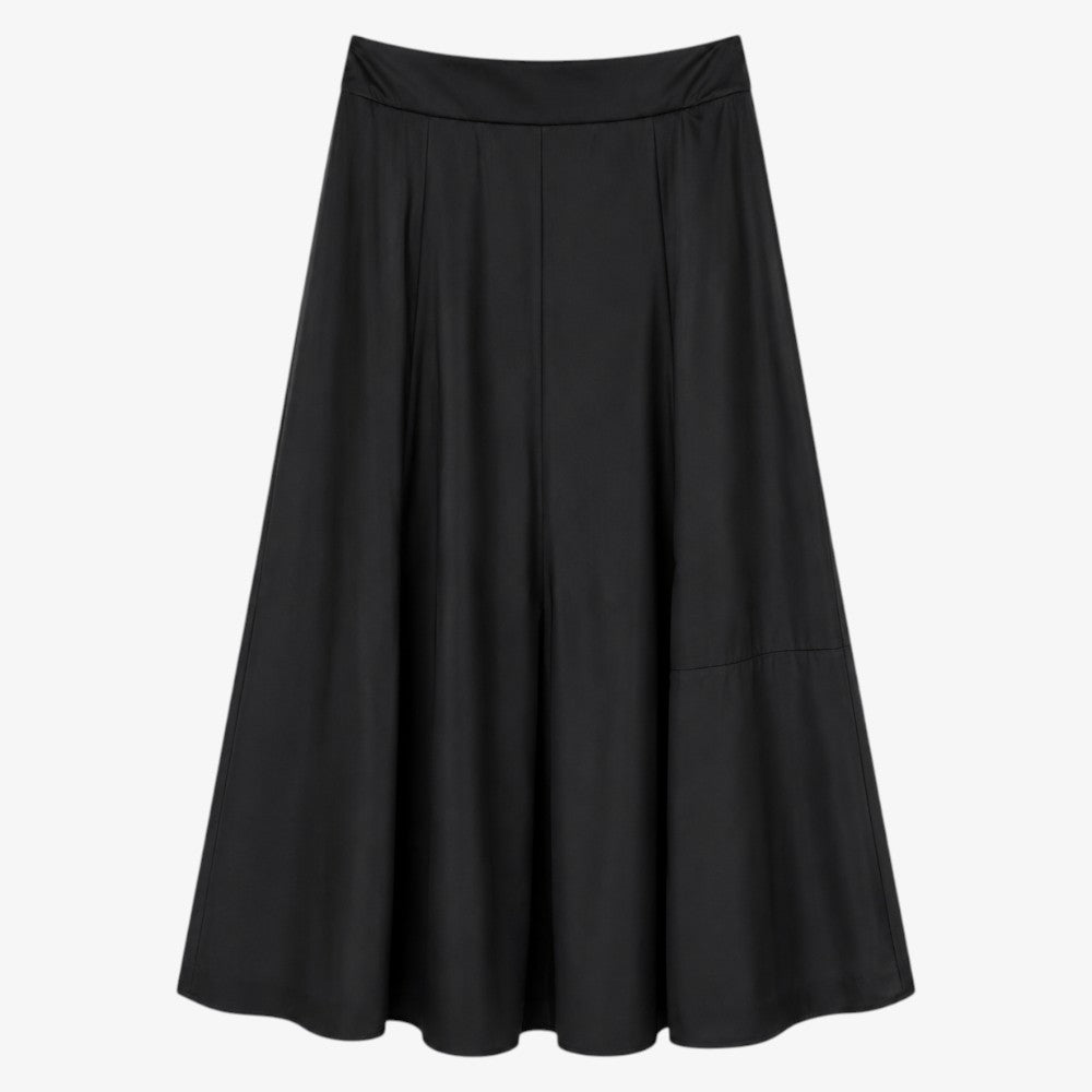 Bow Tafetta Skirt - Black
