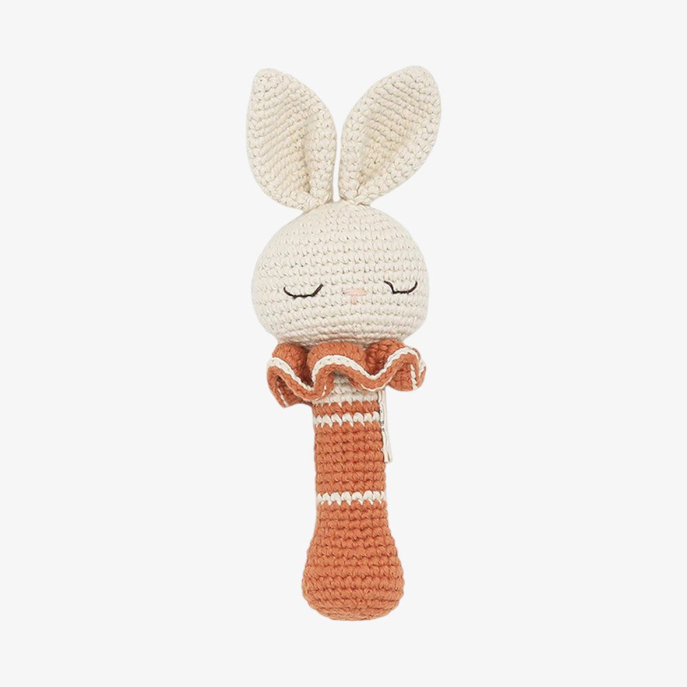 Bunny Rattle - Cream-terracotta